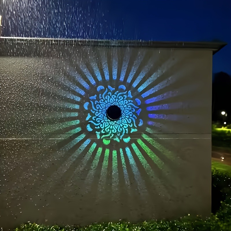 Photocell Outdoor Lighting - 태양광 LED 벽등 만다라 프로젝션 랜턴