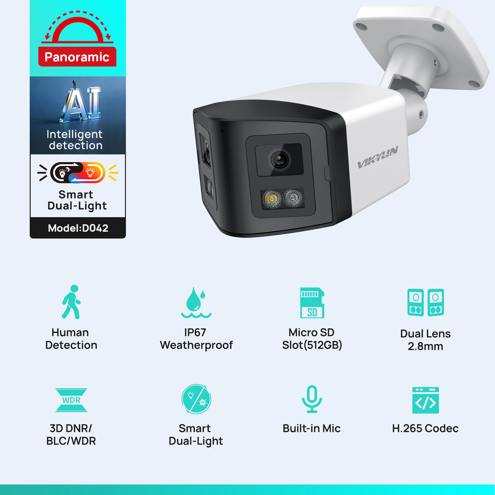 비키린 170 °   파노라마 보안 IP 카메라 스마트 - Outdoor Lighting Mains Powered 리뷰 및 가격