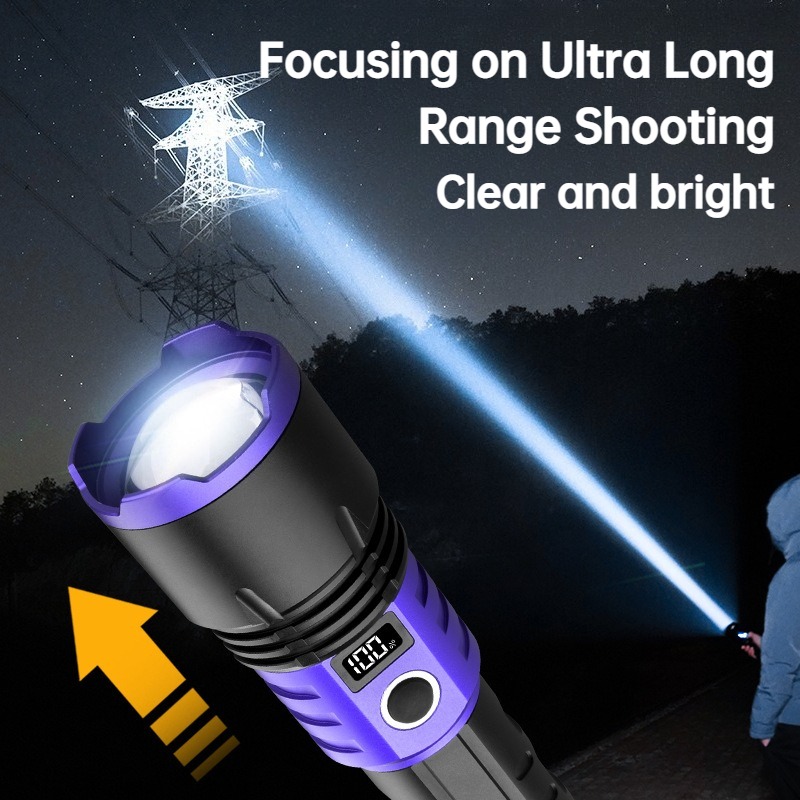 다기능 강력 LED 손전등 USB 충전 줌 가능 디지털 - Outdoor Lighting Usb 리뷰 및 가격
