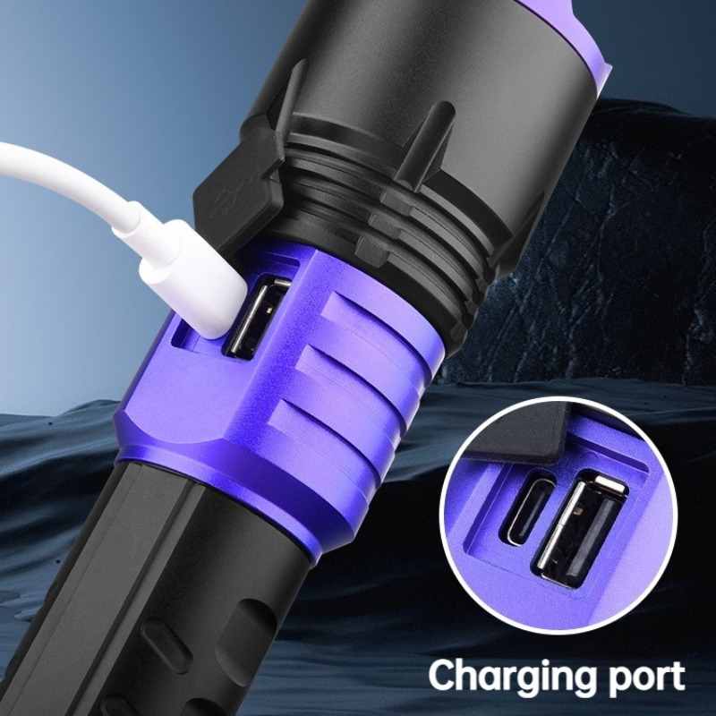 다기능 강력 LED 손전등 USB 충전 줌 가능 디지털 - Outdoor Lighting Usb 리뷰 및 가격