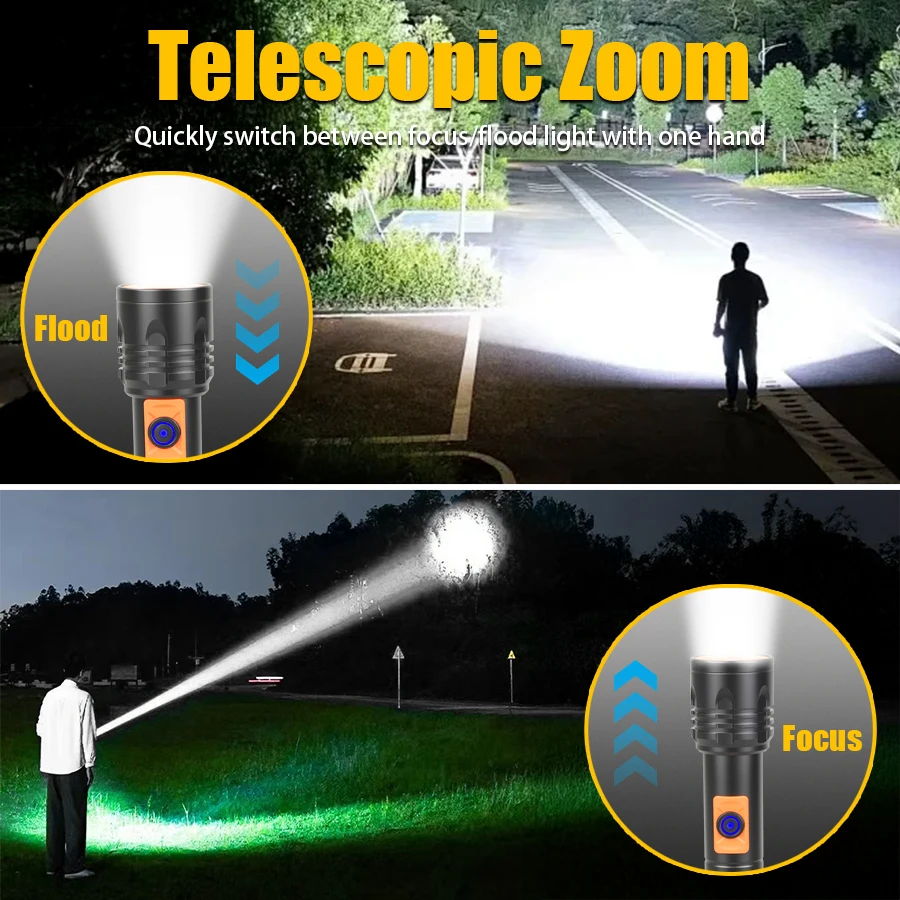 야외 캠핑 낚시를 위한 텔레스코픽 줌 슈퍼 밝은 전술  - Outdoor Lighting Usb 리뷰 및 가격