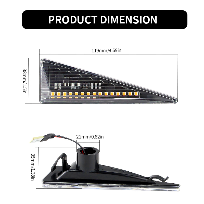 르노 메간 20용 2PCS LED 방향지시등 사이드 마 - Outdoor Lighting Yellow 리뷰 및 가격