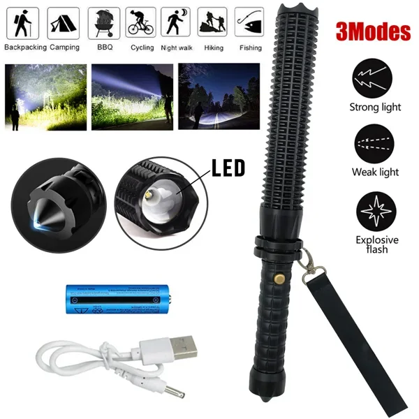 USB 충전식 LED 손전등, 접이식 토치, 3가지 모 - Outdoor Lighting Kits 리뷰 및 가격