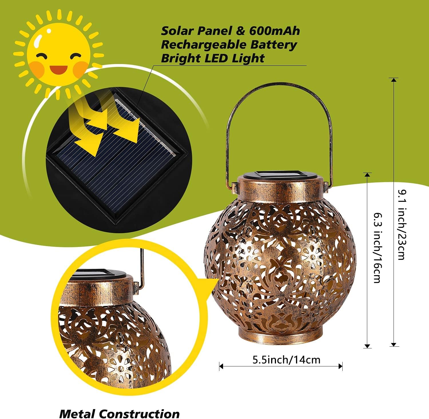 1-6PCS 모로코 태양광 랜턴 야외 방수 금속 교수형 - Photocell Outdoor Lighting 리뷰 및 가격