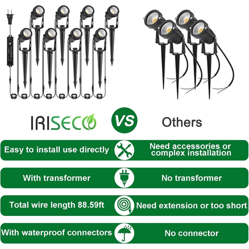8팩 야외 스팟 조명(트랜스포머 포함), 12V 따뜻한 - Outdoor Lighting Transformer 리뷰 및 가격