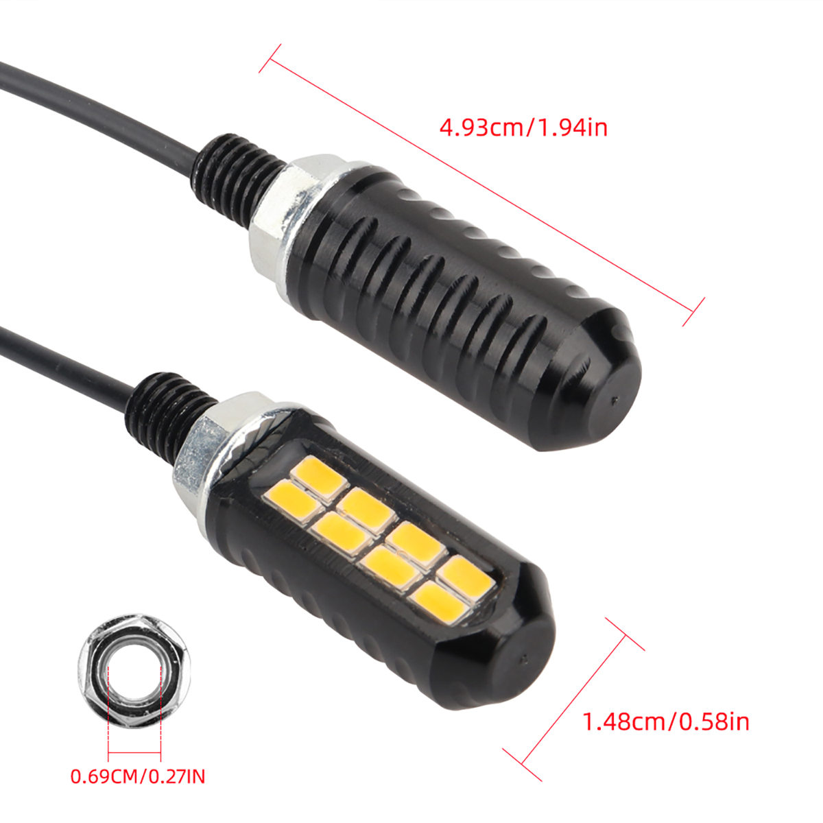 1쌍 오토바이 LED 전구 8SMD 미니 번호판등 노란 - Outdoor Lighting Yellow 리뷰 및 가격