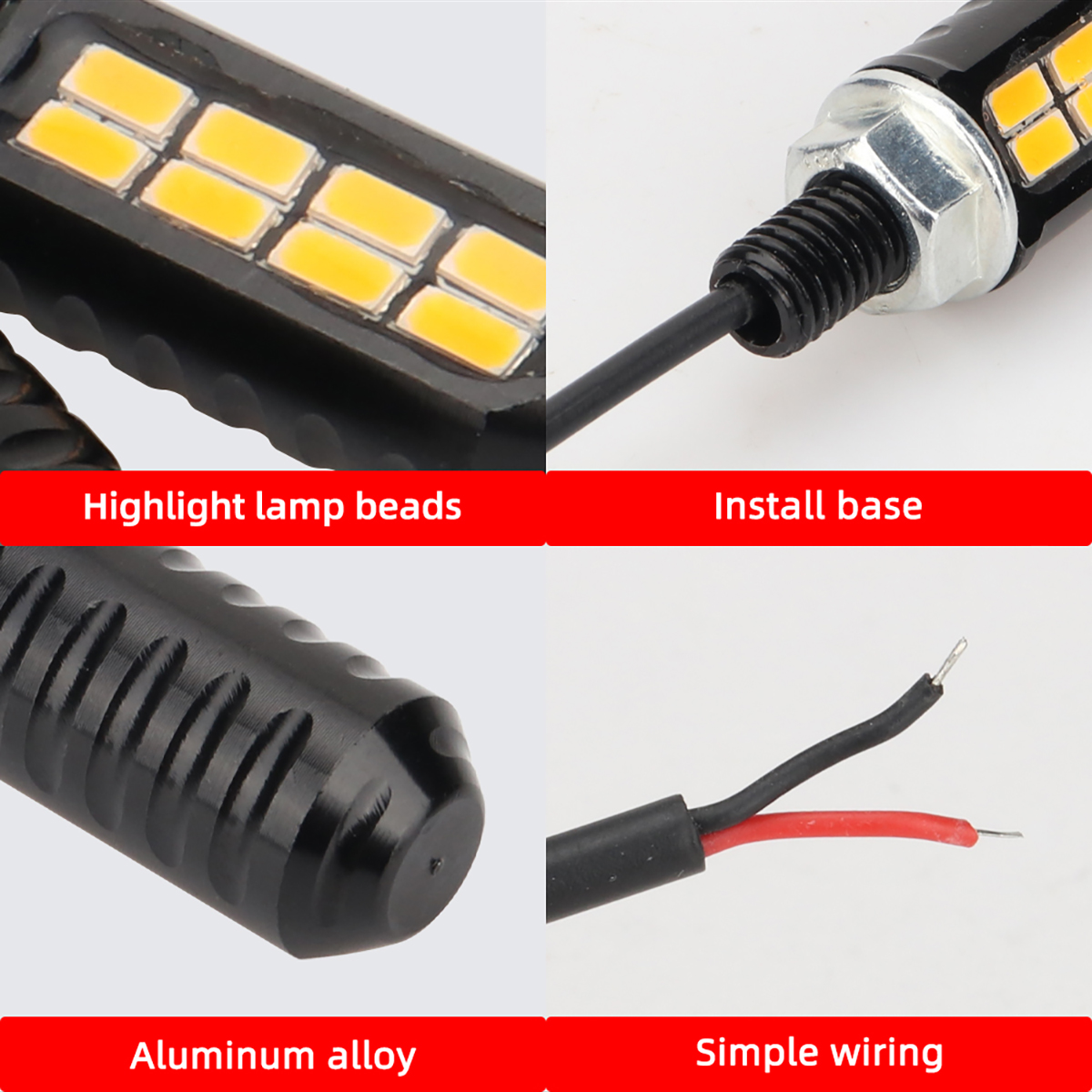 1쌍 오토바이 LED 전구 8SMD 미니 번호판등 노란 - Outdoor Lighting Yellow 리뷰 및 가격