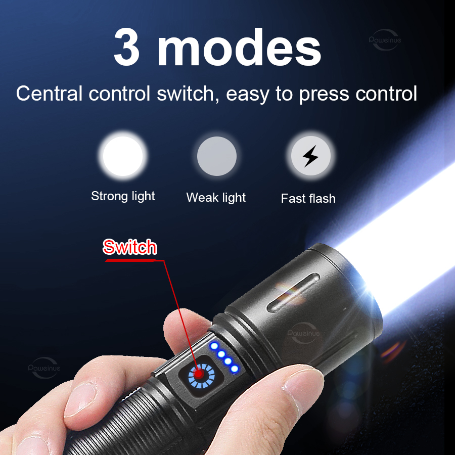 초강력 손전등 높은 루멘 강한 빛 충전식 휴대용 토치  - Outdoor Lighting Mains Powered 리뷰 및 가격