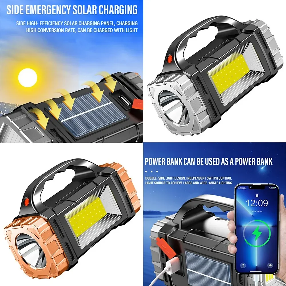 새로운 업그레이드 충전식 고출력 태양광 LED 손전등, - Photocell Outdoor Lighting 리뷰 및 가격