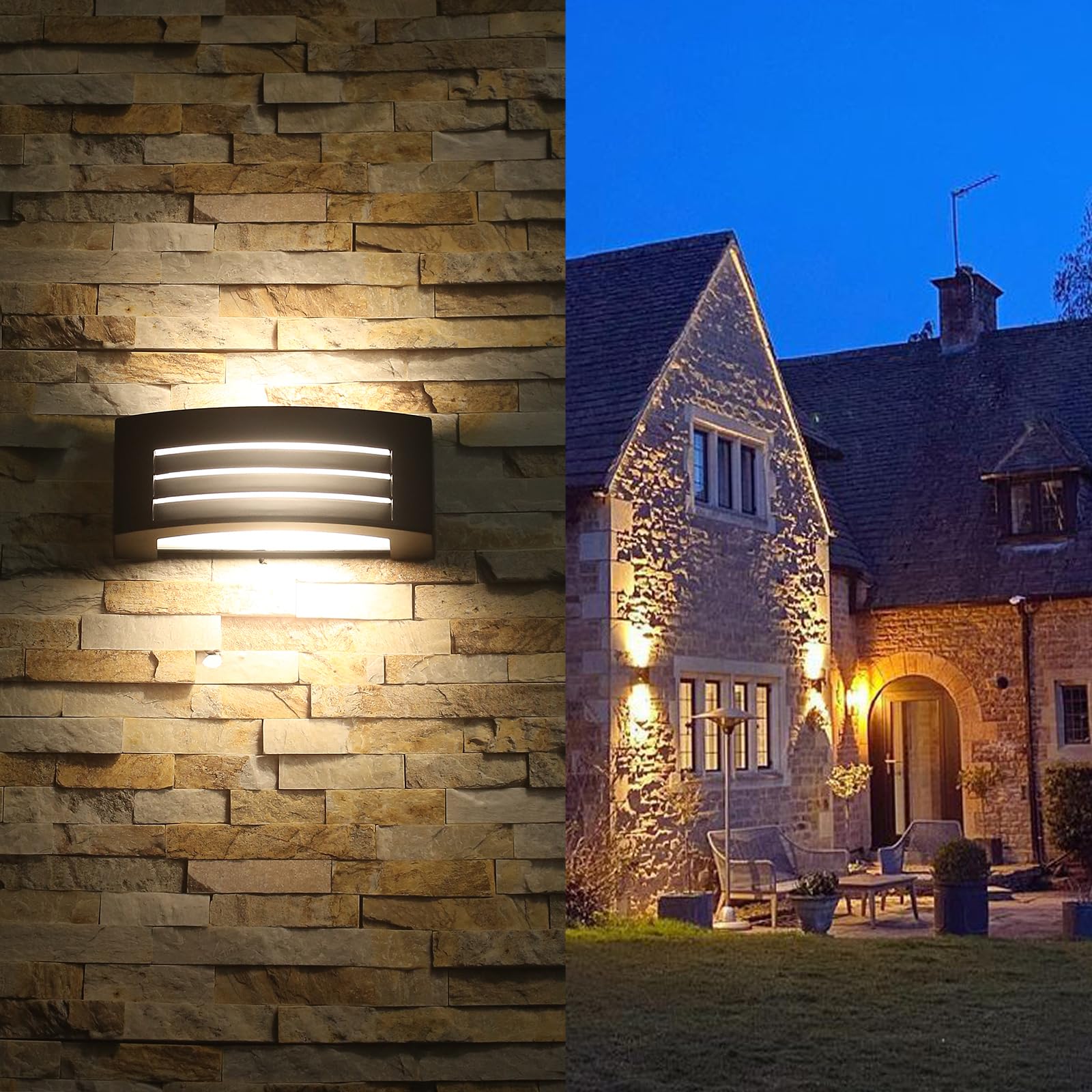 야외 벽 조명, 알루미늄 외부 벽 램프, 블랙 벽 스콘 - Outdoor Lighting Mains Powered 리뷰 및 가격