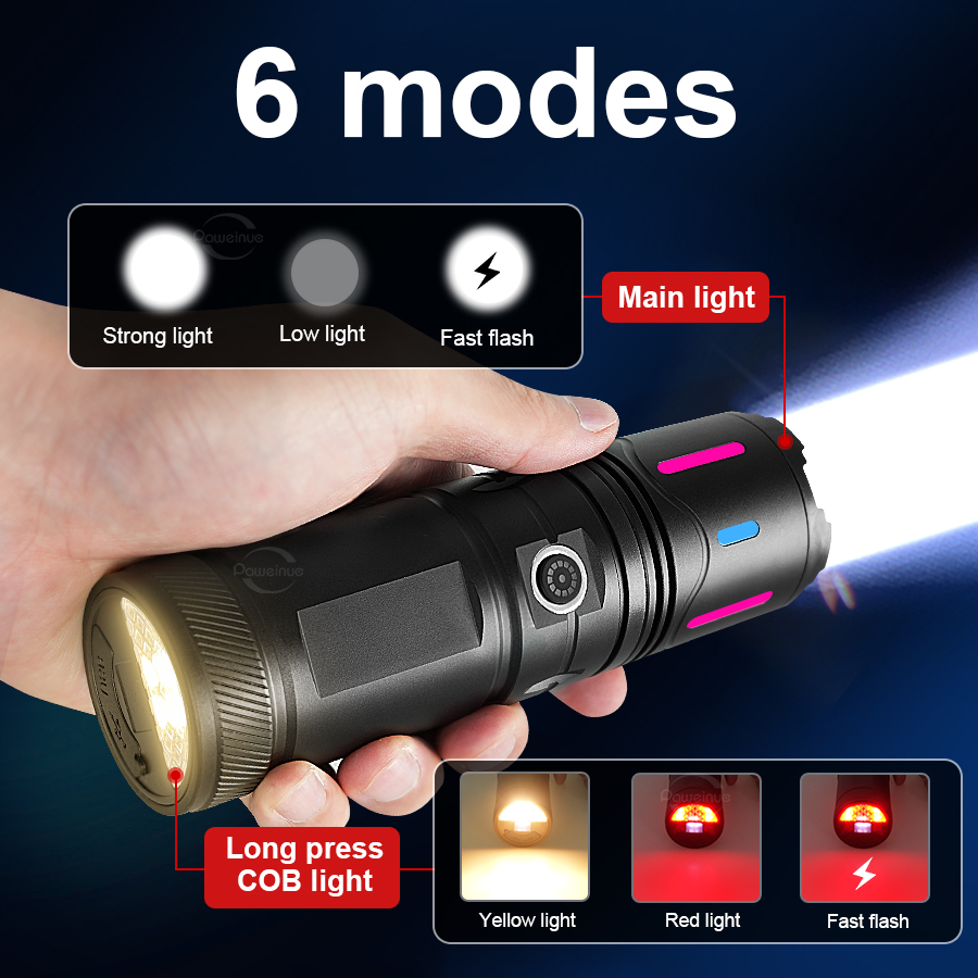 높은 전원 LED 손전등 1800lm 충전식 알루미늄  - Outdoor Lighting Mains Powered 리뷰 및 가격