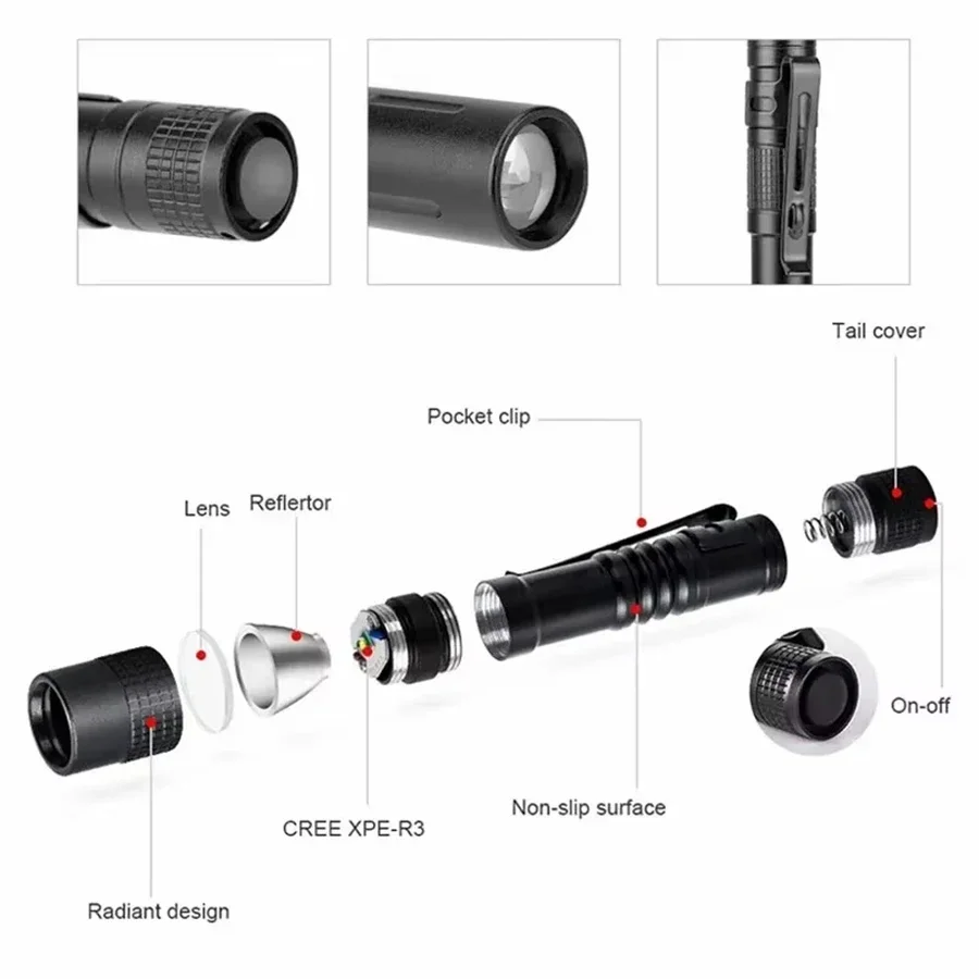 1-4PCS 미니 휴대용 LED 펜 라이트 포켓 야외  - Outdoor Lighting Setup 리뷰 및 가격