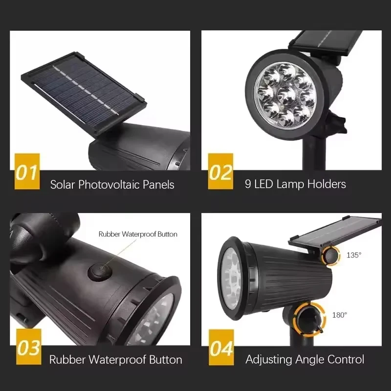 태양광 LED 스포트라이트, 9-LED 야외 조경 조명 - Outdoor Lighting On Trees 리뷰 및 가격